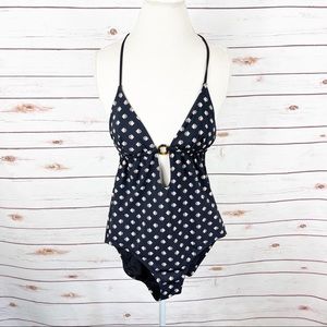 Tory Burch Kingfish Halter One Piece Swimsuit